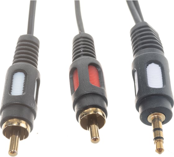 Шнур REXANT Стерео 3,5 мм - 2RCA, 3 м, Gold 17-4234