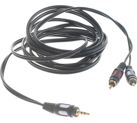 Шнур REXANT Стерео 3,5 мм - 2RCA, 3 м, Gold 17-4234
