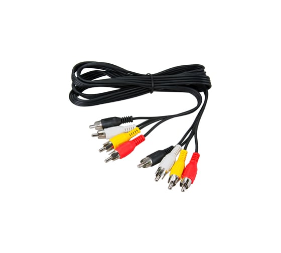 Шнур REXANT 4RCA-4RCA, 1 м, черный 17-0301