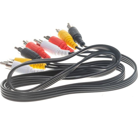 Шнур REXANT 4RCA-4RCA, 1 м, черный 17-0301