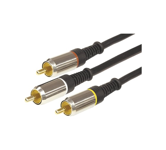 Шнур REXANT 3 RCA - 3 RCA, длина 1,5 метра, черный 17-0233