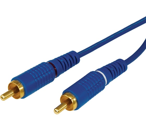Шнур REXANT 2 RCA - 2 RCA, длина 1,5 метра, синий 17-0103-1