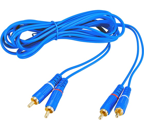 Шнур REXANT 2 RCA - 2 RCA, длина 1,5 метра, синий 17-0103-1