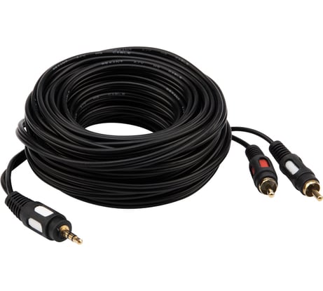 Шнур REXANT Стерео 3,5 мм - 2 RCA, длина 10 мeтров 3431 17-4237