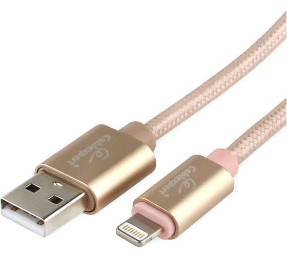 Кабель для Apple Cablexpert AM/Lightning, длина 1м, золотой CC-U-APUSB02Gd-1M