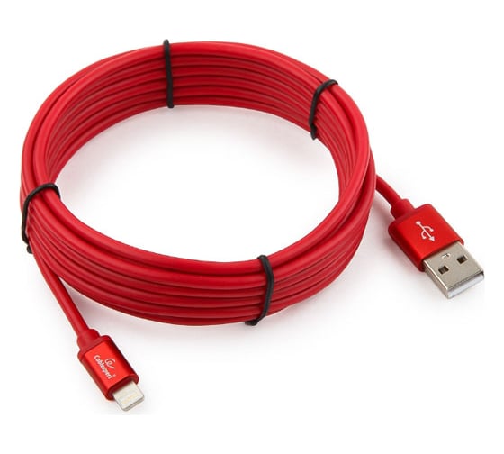 Кабель для Apple Cablexpert AM/Lightning, длина 3м, красный CC-S-APUSB01R-3M