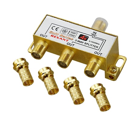 Сплиттер REXANT ТВ 5-1000 МГц GOLD 05-6102-1