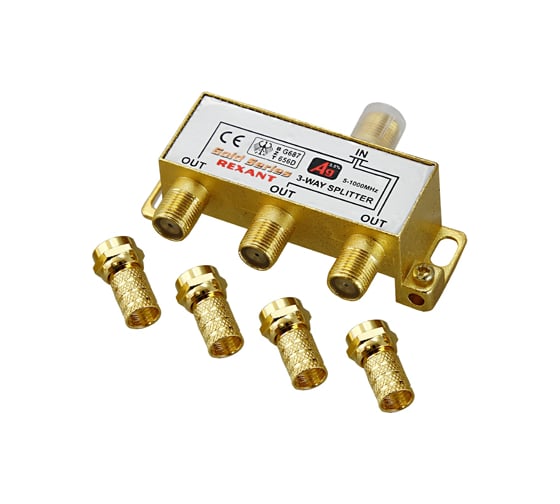 Сплиттер REXANT ТВ 5-1000 МГц GOLD 05-6102-1