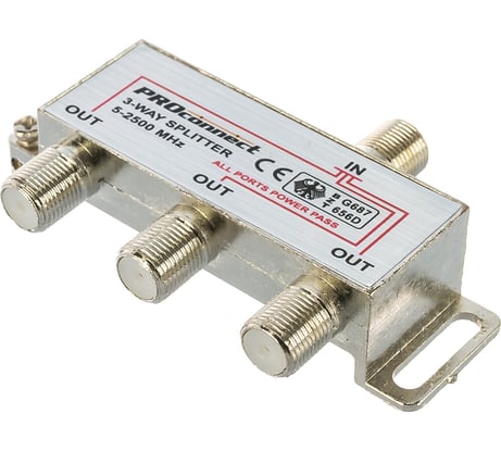 Делитель PROconnect ТВ х 3 под F разъём 5-2500 МГц СПУТНИК 05-6202-4