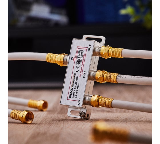 Делитель PROconnect ТВ х 3 под F разъём 5-2500 МГц СПУТНИК 05-6202-4