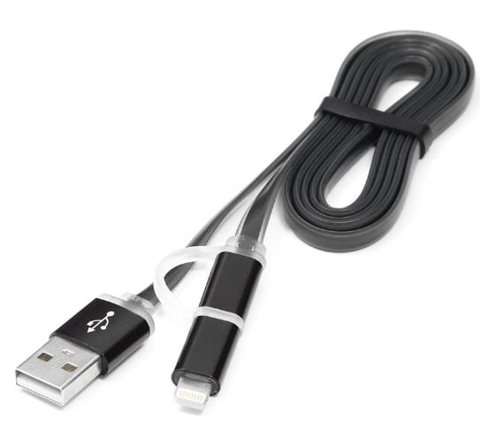 Кабель Cablexpert USB 2.0 AM/microBM 5P - iPhone lightning, 1м, комбо кабель, черный CC-mAPUSB2bk1m