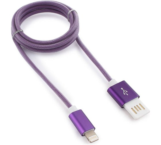 Кабель Cablexpert USB 2.0 AM/Lightning 8P, 1м, мультиразъем USB A, фиолетовый металлик CCB-ApUSBp1m 1