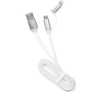 Кабель Cablexpert USB 2.0 AM/microBM 5P - iPhone lightning, 1м, комбо кабель, белый CC-mAPUSB2w1m