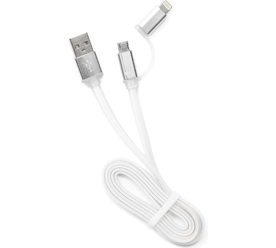 Кабель Cablexpert USB 2.0 AM/microBM 5P - iPhone lightning, 1м, комбо кабель, белый CC-mAPUSB2w1m 1