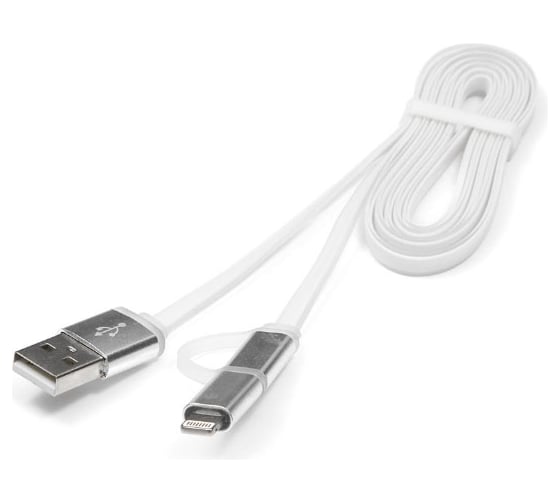 Кабель Cablexpert USB 2.0 AM/microBM 5P - iPhone lightning, 1м, комбо кабель, белый CC-mAPUSB2w1m