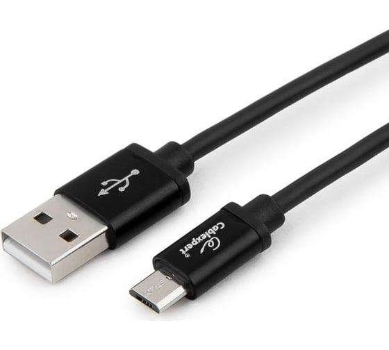 Кабель Cablexpert серия Silver USB 2.0 AM/micro-B, длина 0.5м, черный, блистер CC-S-mUSB01Bk-0.5M