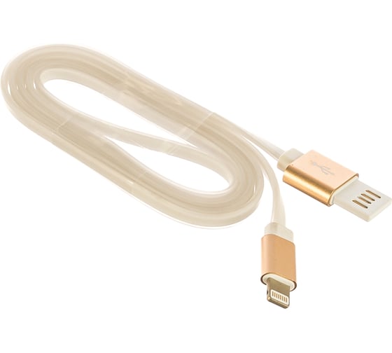 Кабель Cablexpert USB 2.0 AM/Lightning 8P, 1м, мультиразъем USB A, золотой металлик CC-ApUSBgd1m 1