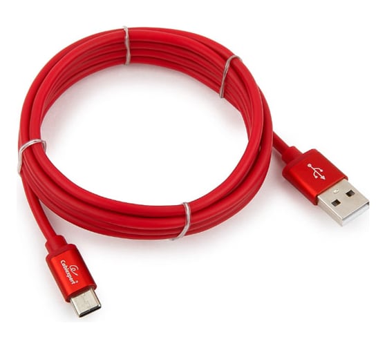 Кабель Cablexpert серия Silver, USB 2.0 AM/Type-C, длина 1.8м, красный, блистер CC-S-USBC01R-1.8M