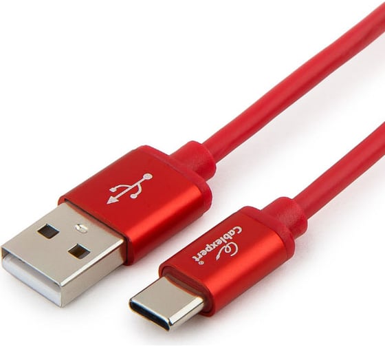 Кабель Cablexpert серия Silver, USB 2.0 AM/Type-C, длина 1.8м, красный, блистер CC-S-USBC01R-1.8M