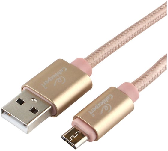 Кабель Cablexpert серия Ultra, USB 2.0 AM/microB, длина 1.8м, золотой, блистер CC-U-mUSB02Gd-1.8M 1