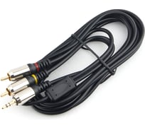 Аудио кабель Cablexpert Jack 3.5(M)/2хRCA(M), Mobile, 3м, черный, коробка CCAB-02-35M2RM-3MB