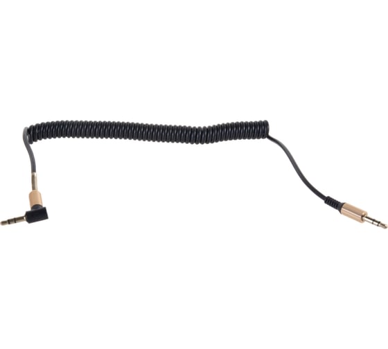 Спиральный аудио кабель Cablexpert Jack 3.5(M)/Jack 3.5(M), угловой, 1.8м, черный, коробка CCAB-02-35MMLC-1.8MB