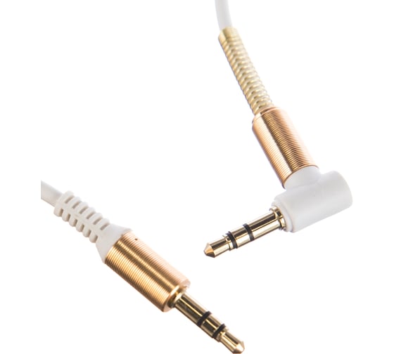 Кабель аудио Cablexpert спиральный Jack 3.5(M)/Jack 3.5(M), угловой, 1.8м, белый, коробка CCAB-02-35MMLC-1.8MW