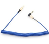 Кабель аудио Cablexpert спиральный Jack 3.5(M)/Jack 3.5(M), угловой, 1.8м, синий, коробка CCAB-02-35MMLC-1.8MU