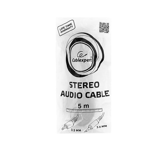 Кабель Cablexpert аудио Jack 3.5(M)/Jack 3.5(M), 3pin, 5м, черный, пакет CCA-404-5M