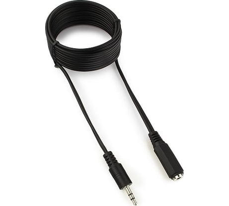 Аудио кабель-удлинитель Cablexpert Jack 3.5(M)/Jack 3.5(F), 2м, черный, пакет CCA-423-2M