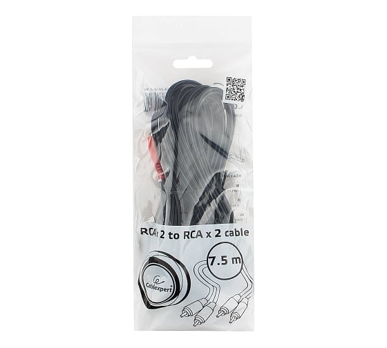Аудио кабель Cablexpert 2xRCA / 2xRCA, 7.5 м, CCA-2R2R-7.5M
