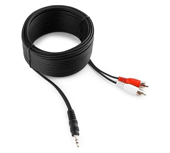 Аудио кабель Cablexpert Jack 3.5(M)/2xRCA, 10м, черный, пакет CCA-458-10M 1
