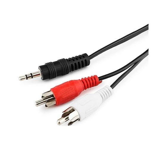 Аудио кабель Cablexpert Jack 3.5(M)/2xRCA, 20м, черный, пакет CCA-458-20M