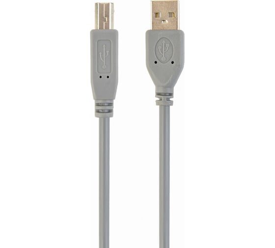 Кабель интерфейсный Filum USB 2.0 1.8 м., серый, разъемы: USB A male-USB B male, пакет FL-C-U2-AM-BM-1.8M