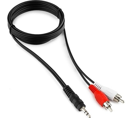 Аудио кабель Cablexpert Jack 3.5(M)/2xRCA, 1.5м, черный, пакет CCA-458