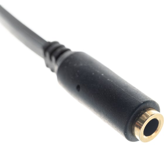 Аудио кабель Cablexpert Jack 3.5 4pin(F)/2х Jack 3.5(M), науш.и микроф, 0.2м. черн, кор CCAB-02-35F2M-0.2MB
