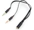 Аудио кабель Cablexpert Jack 3.5 4pin(F)/2х Jack 3.5(M), науш.и микроф, 0.2м. черн, кор CCAB-02-35F2M-0.2MB 1