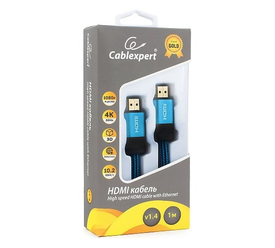 Кабель Cablexpert HDMI 1 м, v1.4 M/M, синий, CC-G-HDMI01-1M