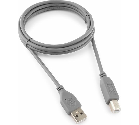 Кабель USB 2.0 Pro Cablexpert, AM/BM, 1.8м, экран, серый CCP-USB2-AMBM-6G 1