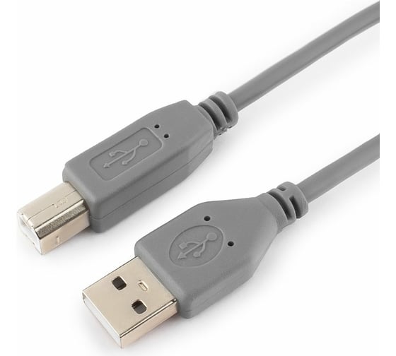 Кабель USB 2.0 Pro Cablexpert, AM/BM, 1.8м, экран, серый CCP-USB2-AMBM-6G