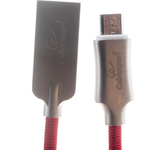 Кабель USB 2.0 Cablexpert, AM/microB, длина 1м, красный CC-P-mUSB02R-1M
