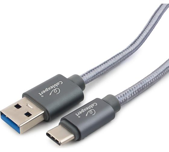Кабель USB Cablexpert, USB 3.0, AM/Type-C, длина 1м, титан CC-P-USBC03Gy-1M 1