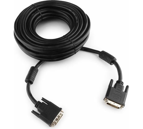 Кабель DVI-D Cablexpert dual link, экранировка, ферритовые кольца, 25M/25M, 10м, пакет, черный CC-DVI2-BK-10M