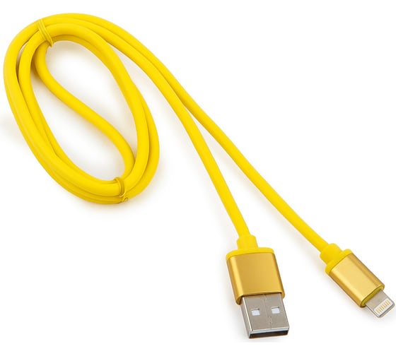 Кабель для Apple Cablexpert AM/Lightning, серия Silver, длина 1м, блистер, желтый CC-S-APUSB01Y-1M 1