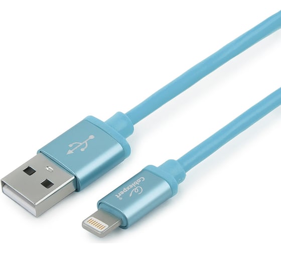 Кабель для Apple Cablexpert AM/Lightning, серия Silver, длина 1м, блистер, синий CC-S-APUSB01Bl-1M