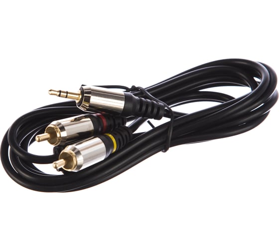 Кабель Cablexpert аудио, Jack 3.5(M)/2хRCA(M), Mobile, 2м, черный, коробка CCAB-02-35M2RM-2MB