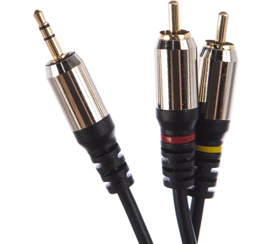 Кабель Cablexpert аудио, Jack 3.5(M)/2хRCA(M), Mobile, 2м, черный, коробка CCAB-02-35M2RM-2MB