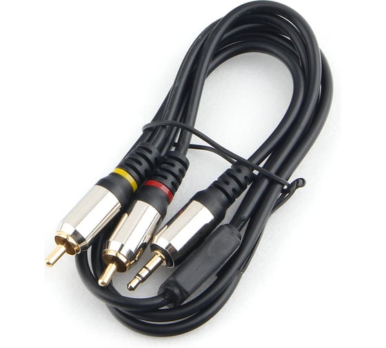 Кабель Cablexpert аудио, Jack 3.5(M)/2хRCA(M),1м, черный, коробка CCAB-02-35M2RM-1MB