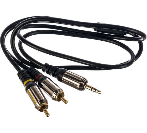 Кабель Cablexpert аудио, Jack 3.5(M)/2хRCA(M),1м, черный, коробка CCAB-02-35M2RM-1MB