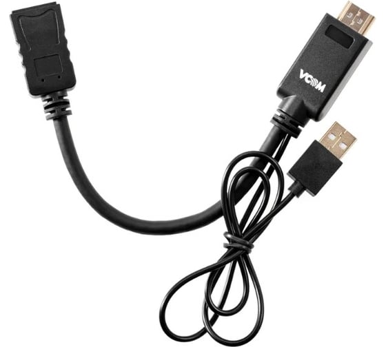 Кабель-переходник VCOM HDMI M +USB - DisplayPort F 0.15m 4K 60Hz CG599E-0.15M